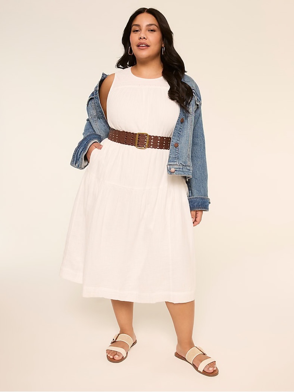 Lane Bryant Gauze Tiered Midi Dress size 18/20